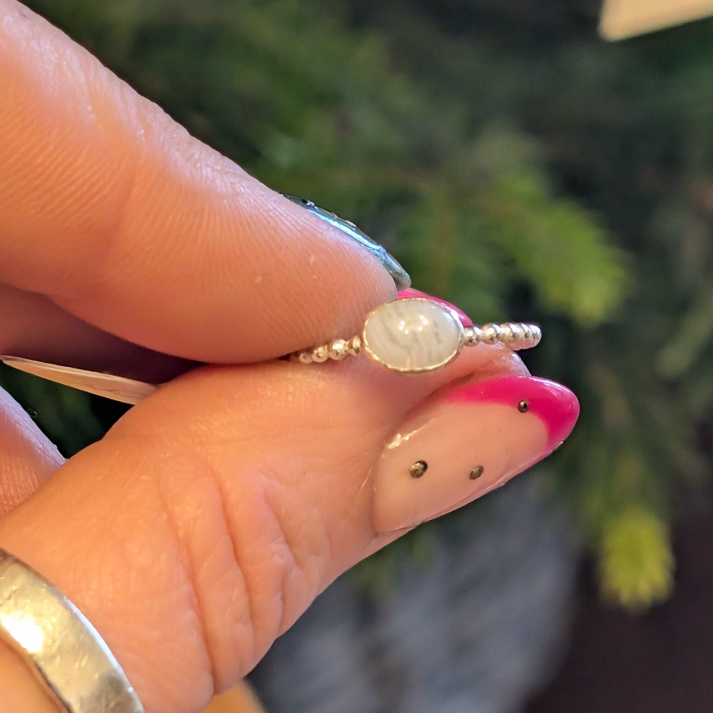Oval Blue Agate Ring