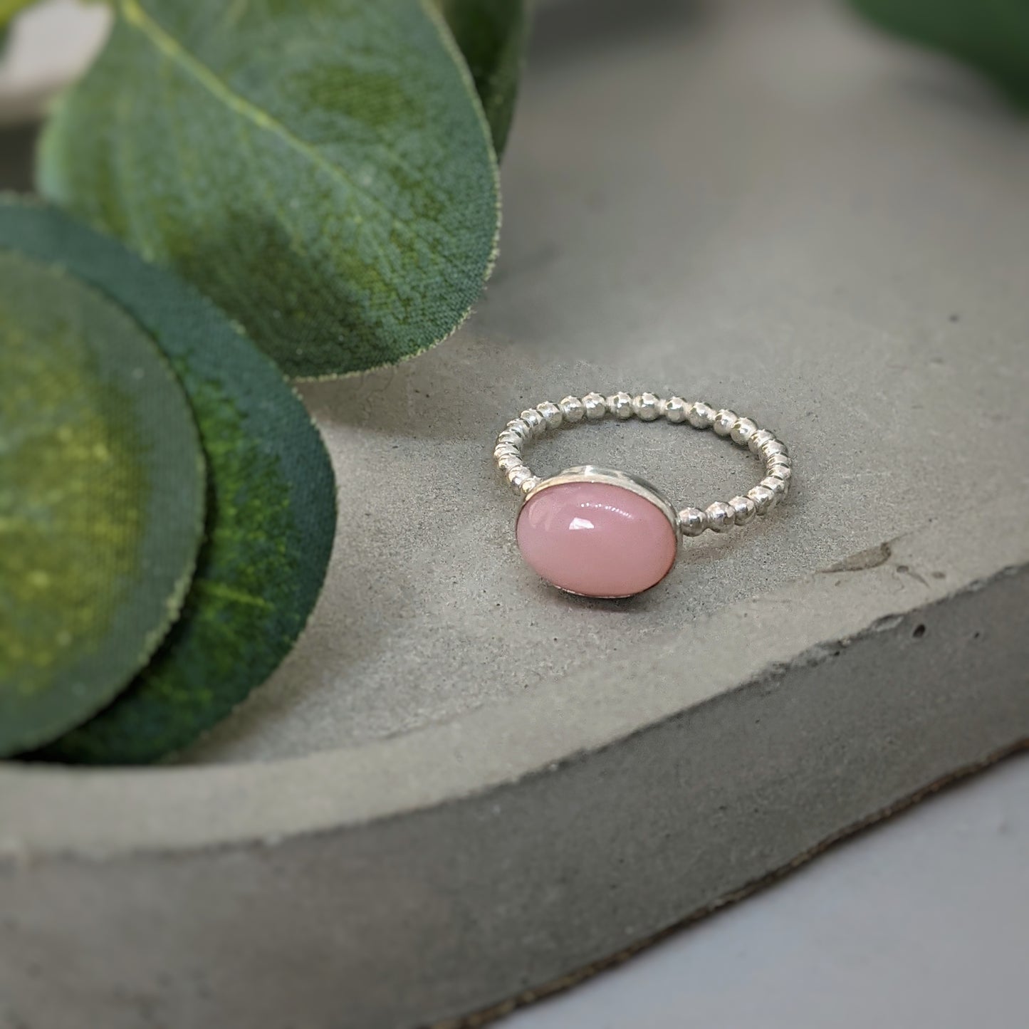 Gemstone Ring | Dotty Pink Opal