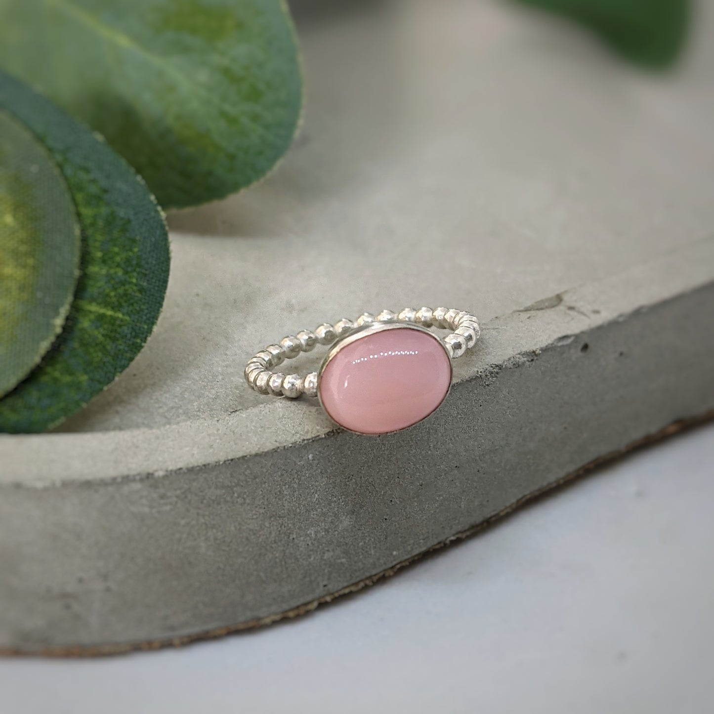 Gemstone Ring | Dotty Pink Opal