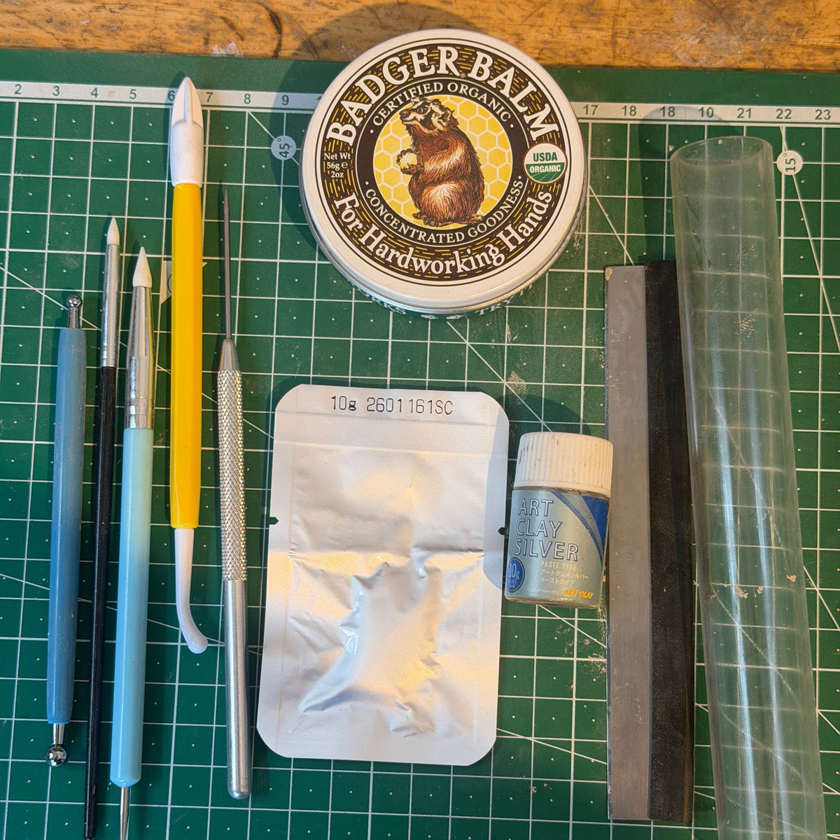 Fine silver clay, rolling tools and jewellery-making supplies for the Wild Things Metal Play workshop in Lincoln